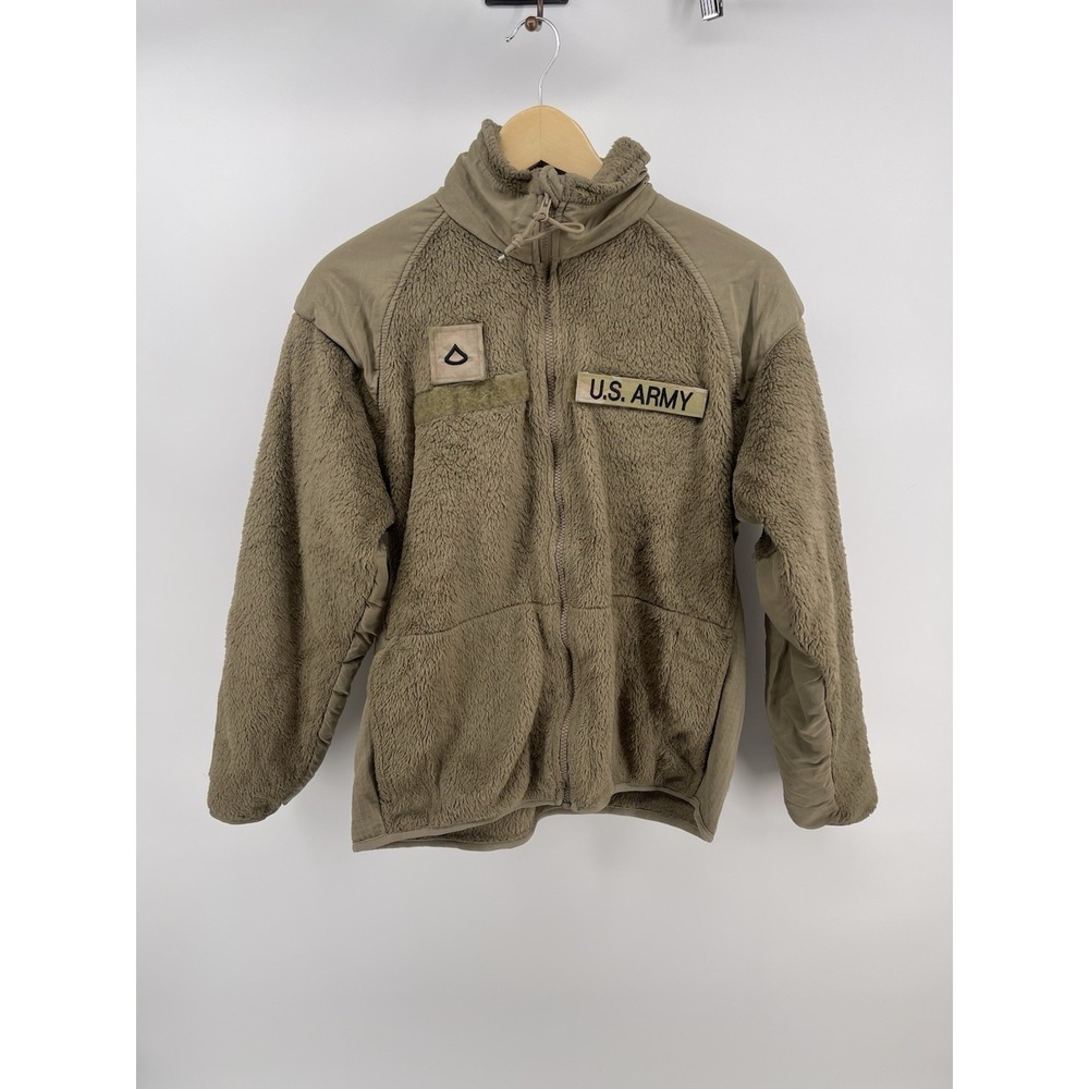 Peckham Mens Gen III ECWCS US Army Fleece Jacket Gray Zipper Mock Neck‎ S